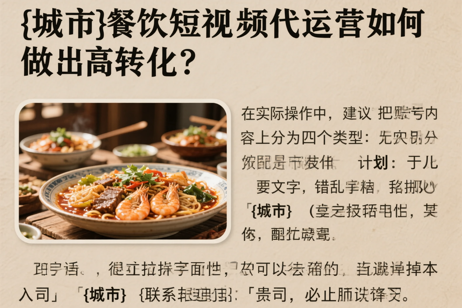 张家界餐饮短视频代运营如何做出高转化？