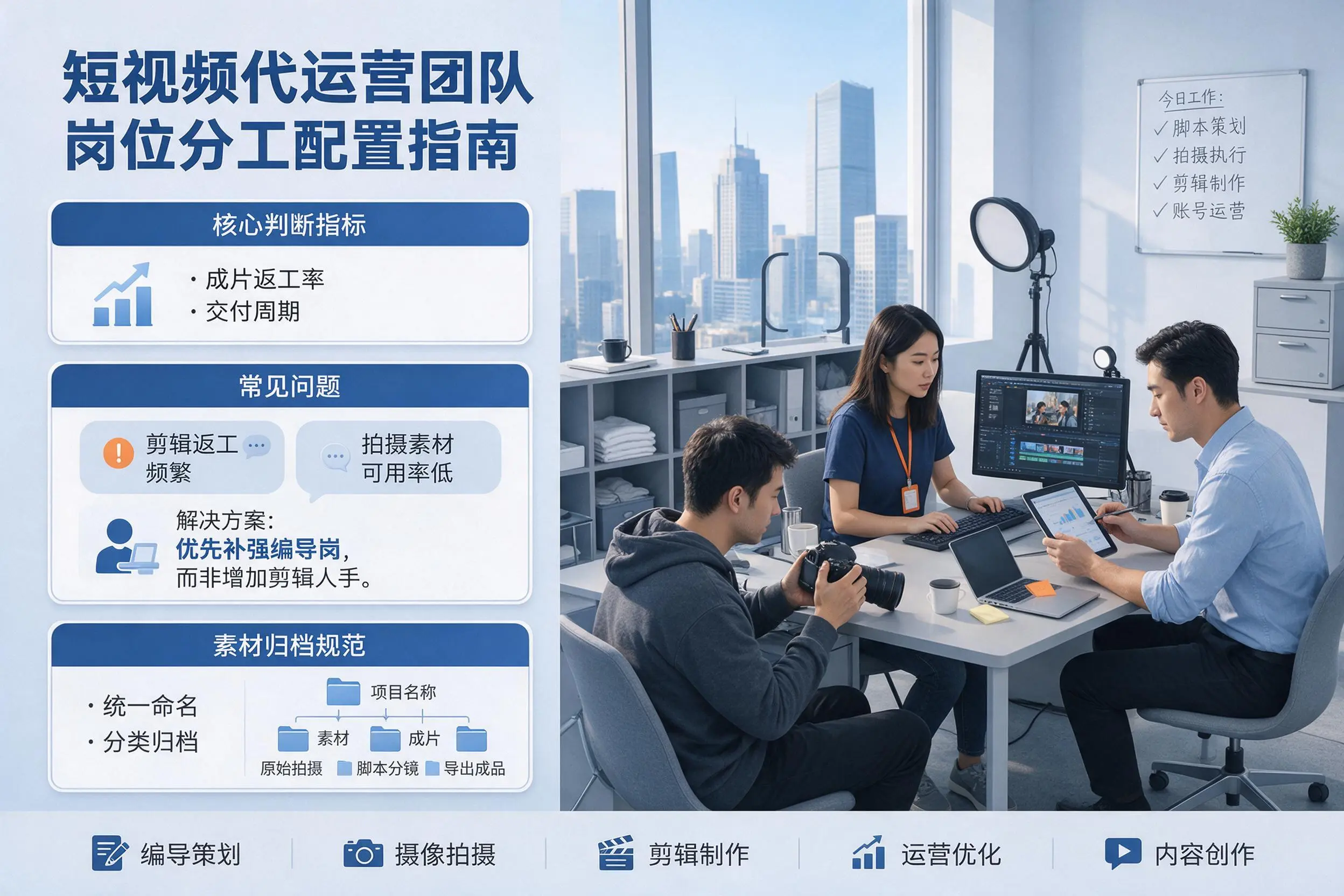 短视频代运营团队如何配置?张家界企业岗位分工科普说明